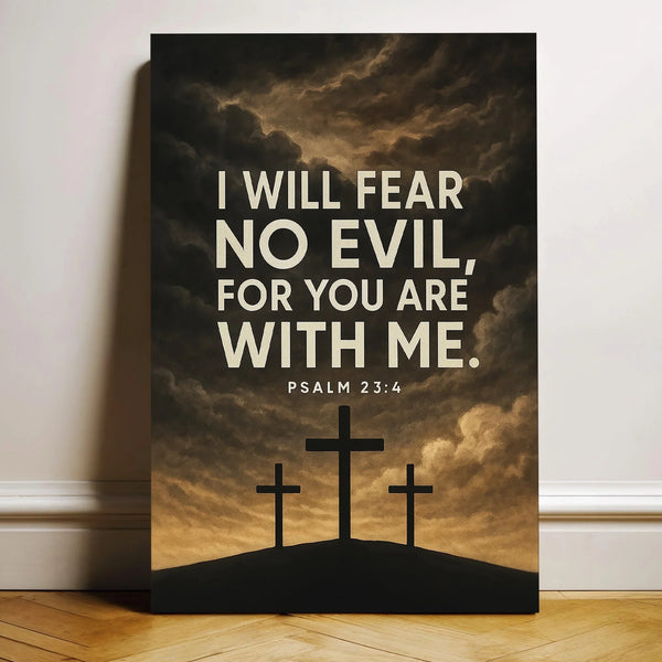 Fear No Evil For You Are With Me - Psalm 23:4 Faith Wall Art