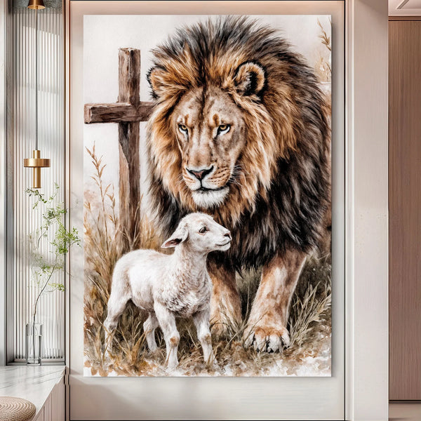 Lion And Sheep Faith Wall Art II