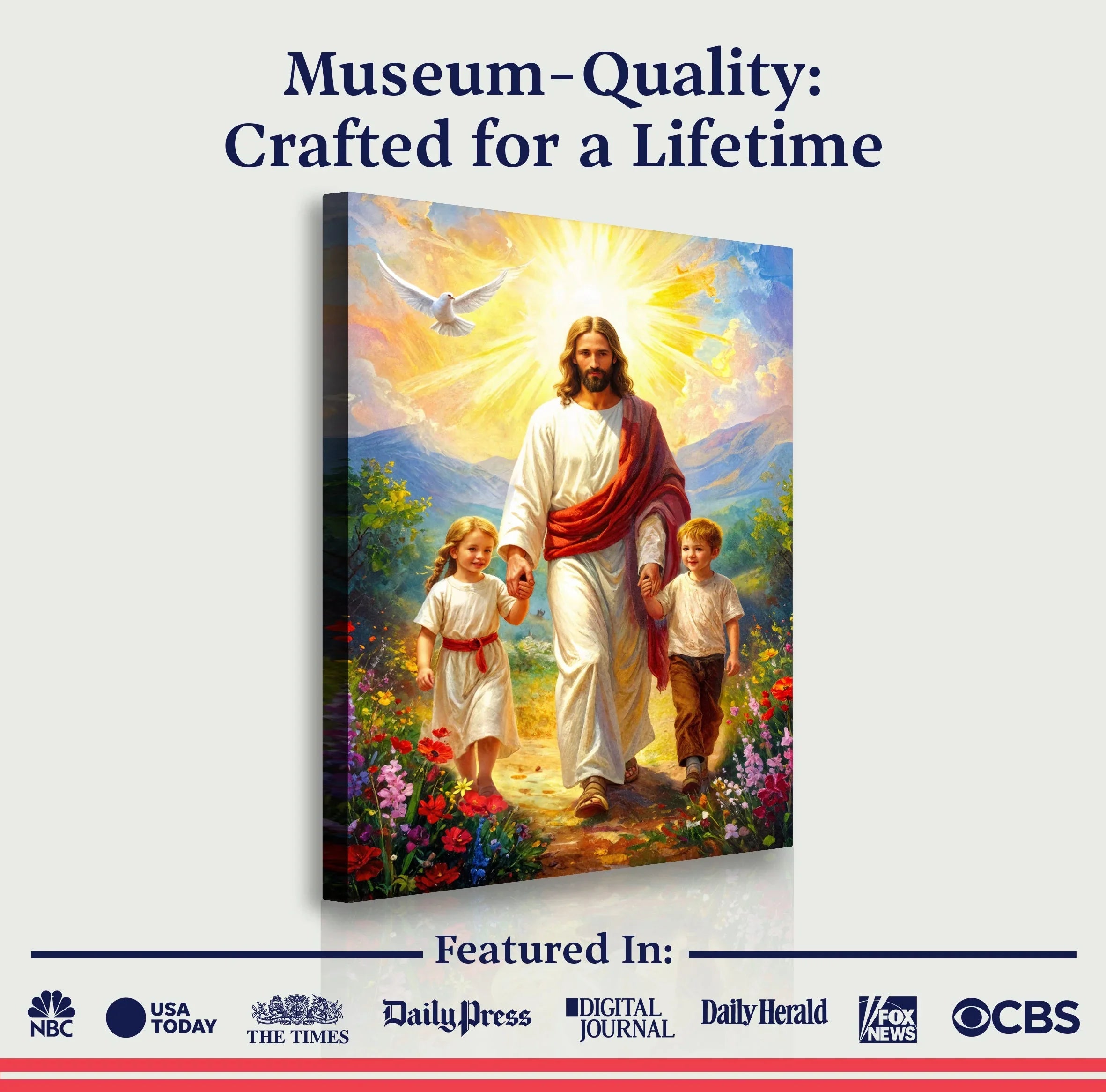 Jesus Walking With Kids Faith Wall Art