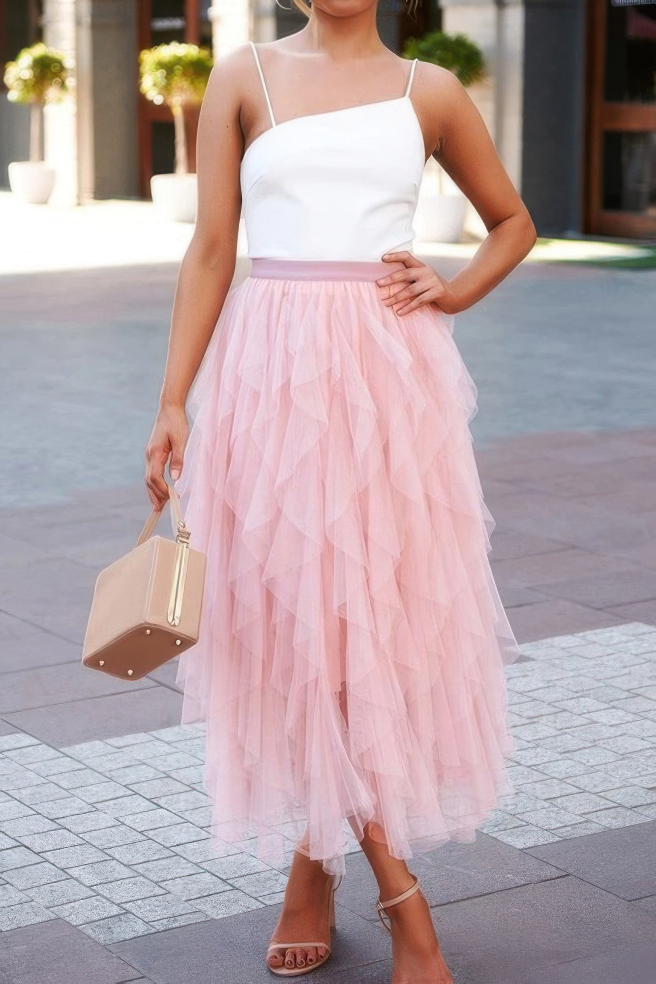 A Line Long Tulle Tiered Skirts | by atgodanddesigns