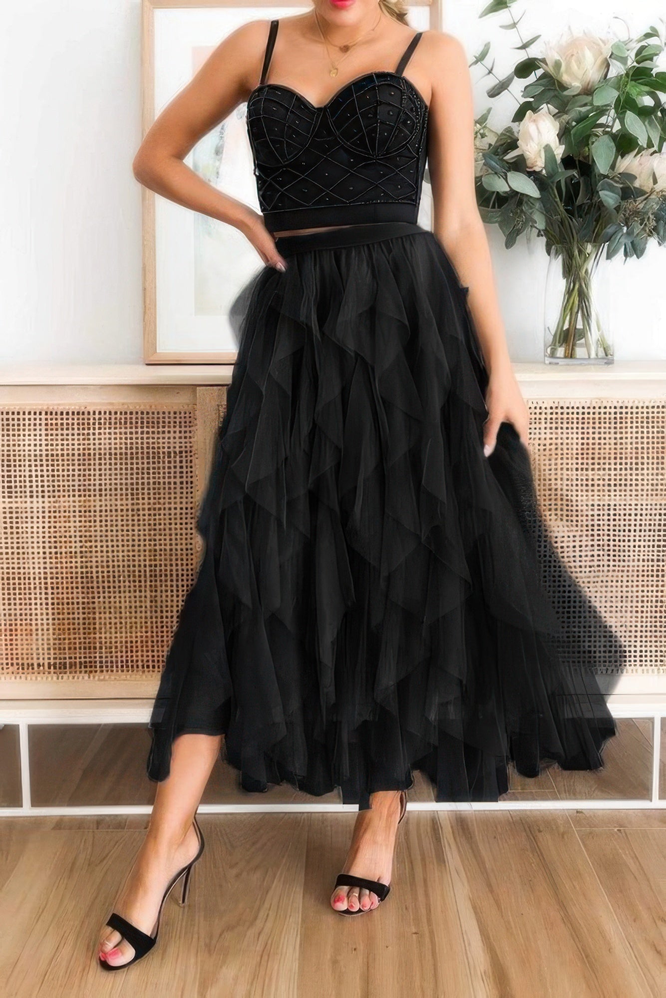 A Line Long Tulle Tiered Skirts | by atgodanddesigns