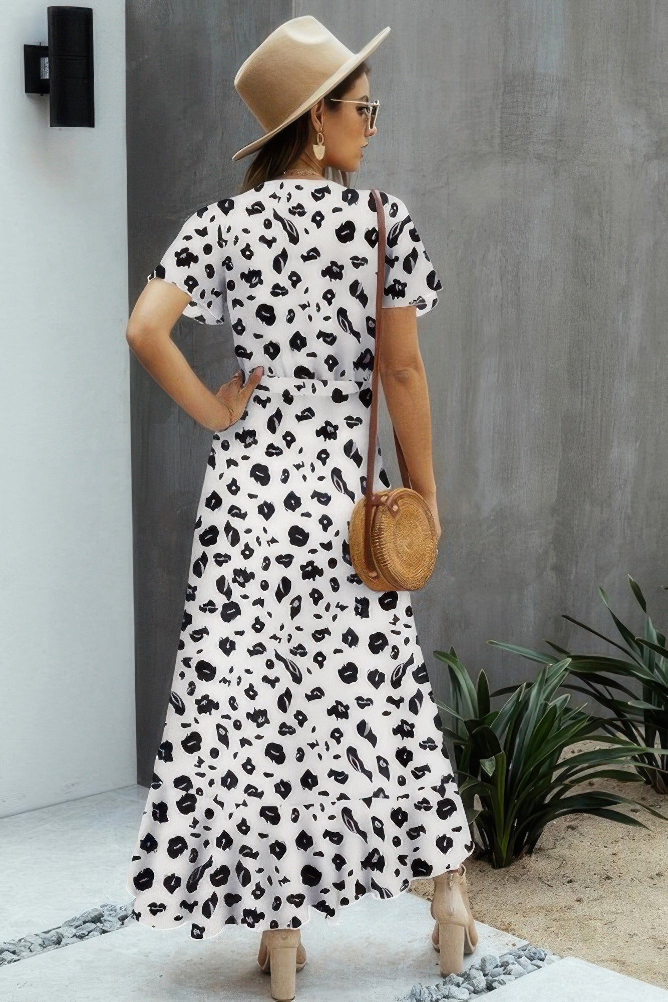 Allover Print High V Neck Low Wrap Dress | by atgodanddesigns