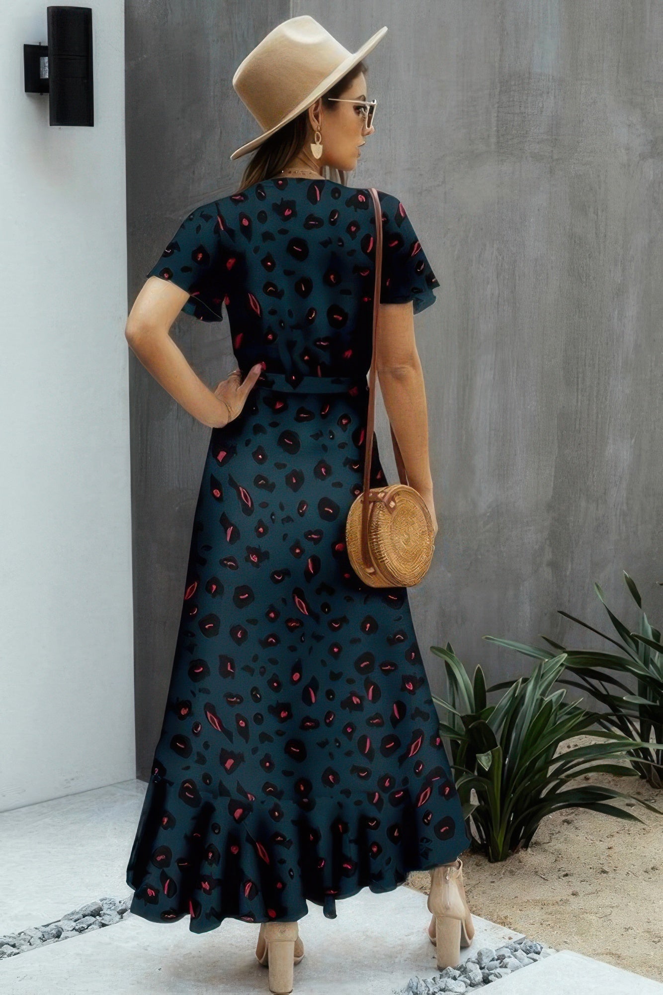 Allover Print High V Neck Low Wrap Dress | by atgodanddesigns