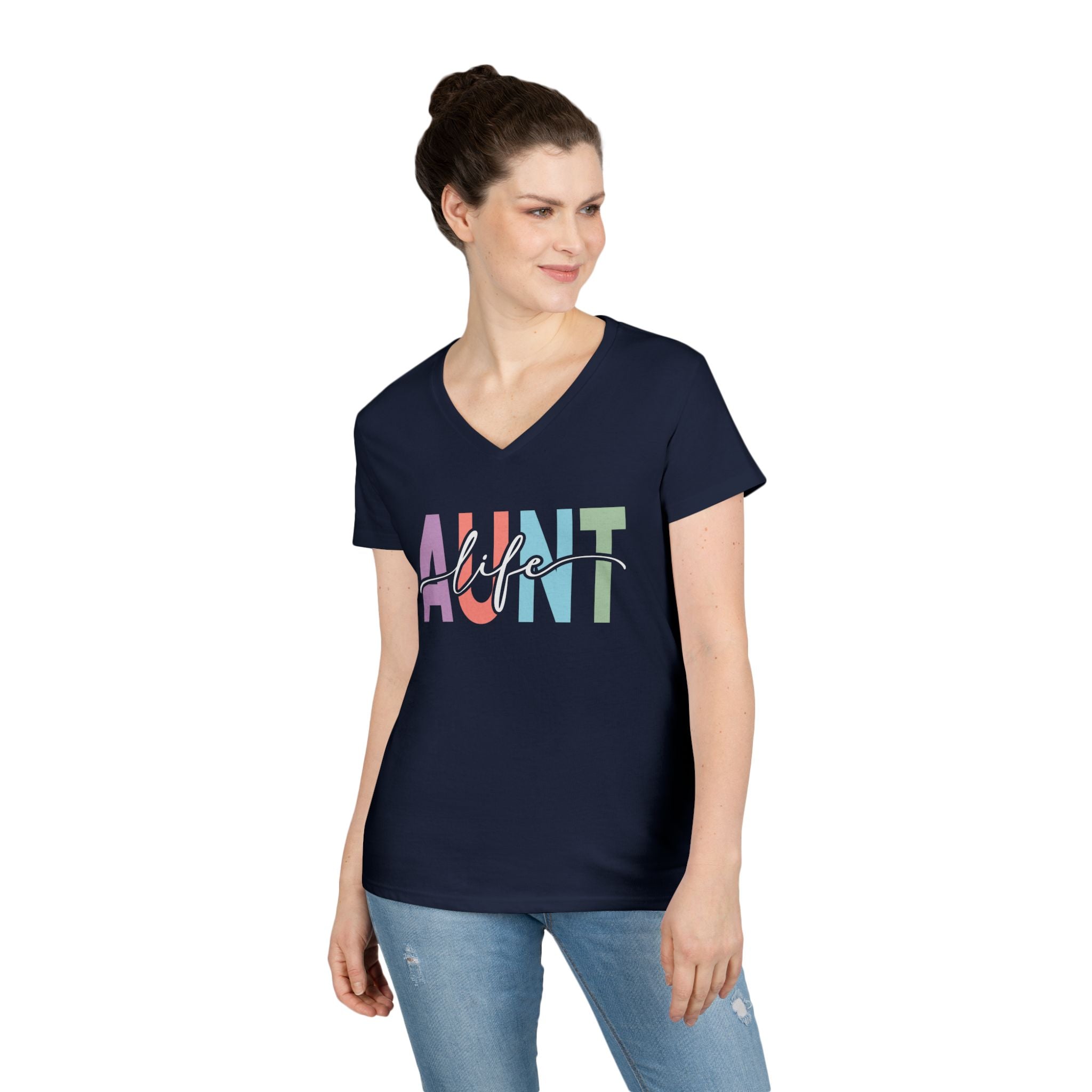 Aunt V - Neck T-Shirt - Aunt Life | V - neck by atgodanddesigns