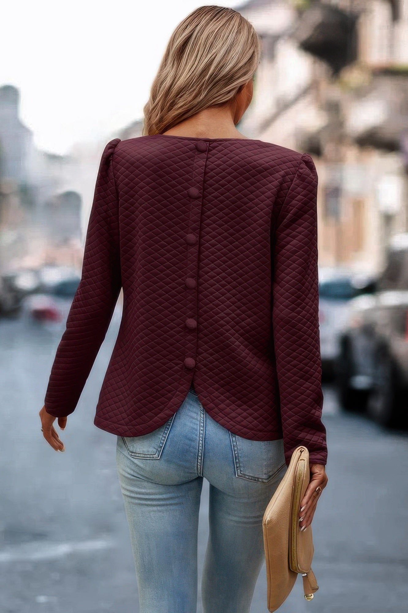 Back Ruffled Detail Crewneck Ruffle Pullover | by atgodanddesigns