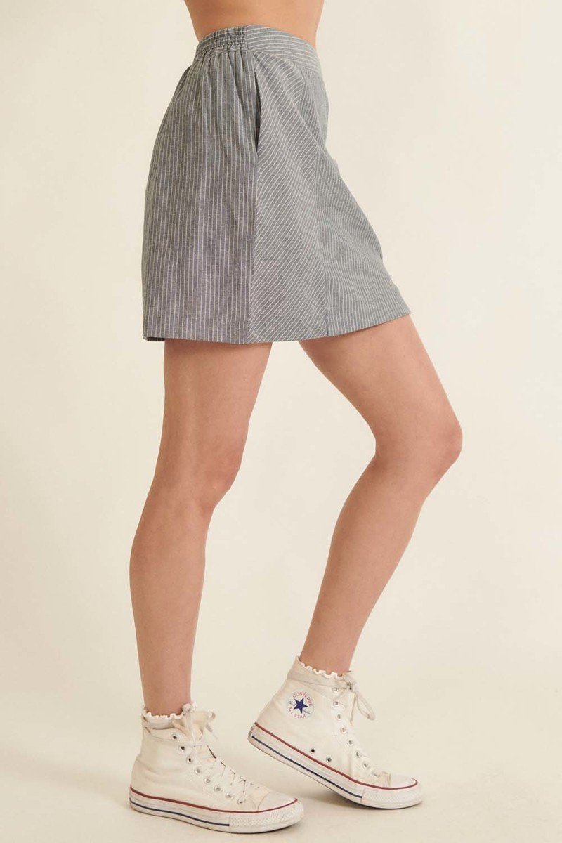 Banded Front Waist Pinstripe Mini Skirt | by atgodanddesigns