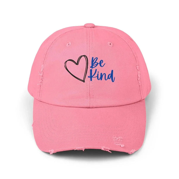 Be Kind Distressed Hat, Unisex Baseball Cap, Distressed Cap with Cute Saying, Dad Hat for Adults and Youth | Hats by atgodanddesigns