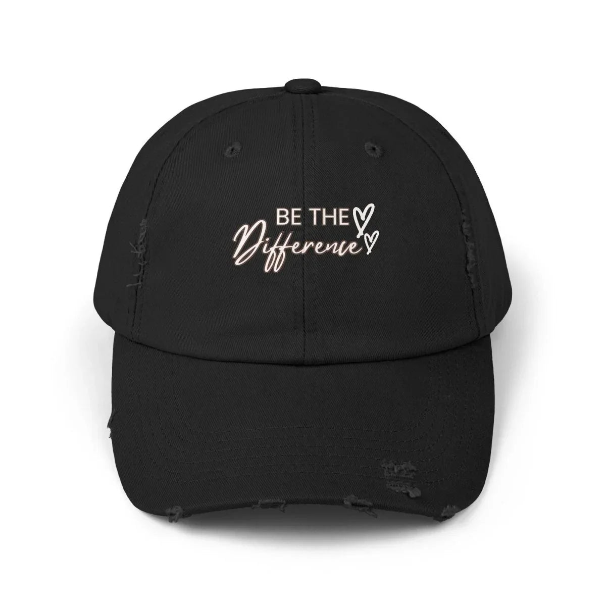 Be the Difference Distressed Hat, Inspirational Baseball Cap, Motivational Snapback, Gender Neutral Headwear | Hats by atgodanddesigns