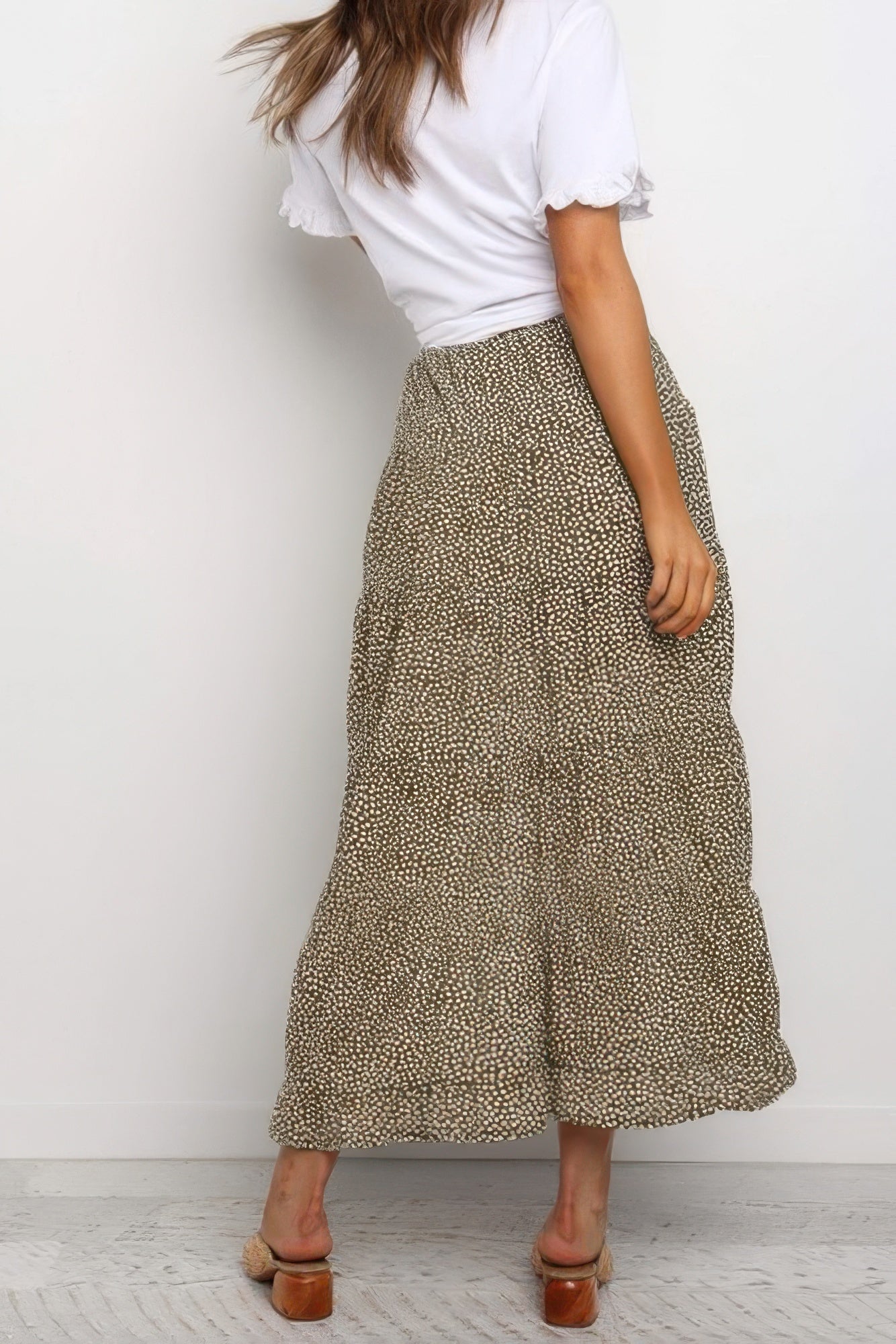 Boho Floral Print Midi Skirt Casual Side Slit Skirt | by atgodanddesigns
