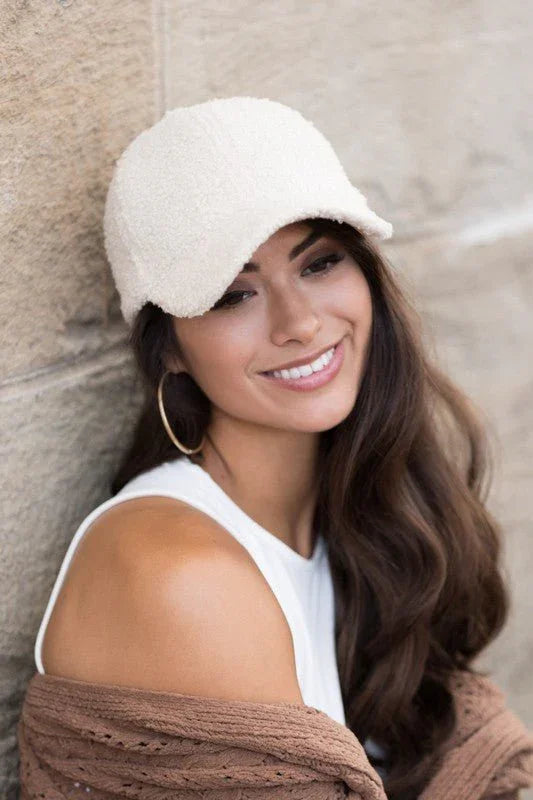 Boucle Sherpa Teddy Bear Knit Ball Cap | Hat by atgodanddesigns