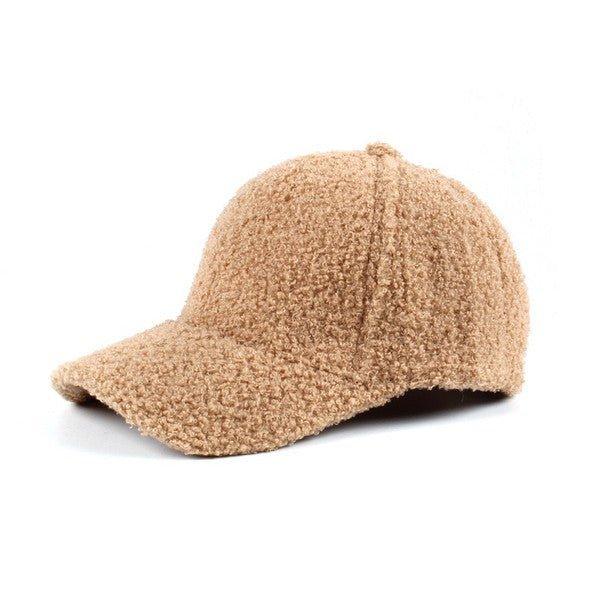 Boucle Sherpa Teddy Bear Knit Ball Cap | Hat by atgodanddesigns