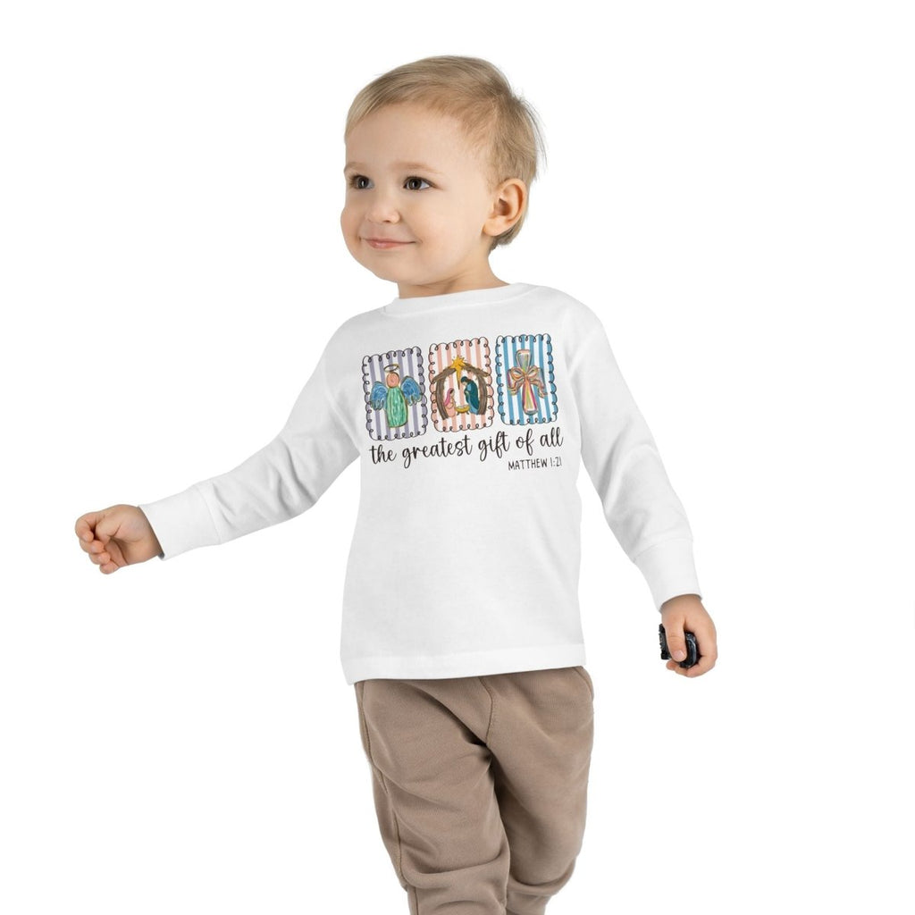 Christmas Faith Toddler Long Sleeve - The Greatest Gift of All | Kids clothes by atgodanddesigns