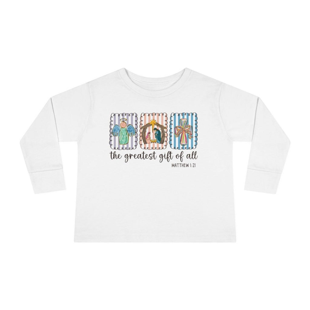 Christmas Faith Toddler Long Sleeve - The Greatest Gift of All | Kids clothes by atgodanddesigns