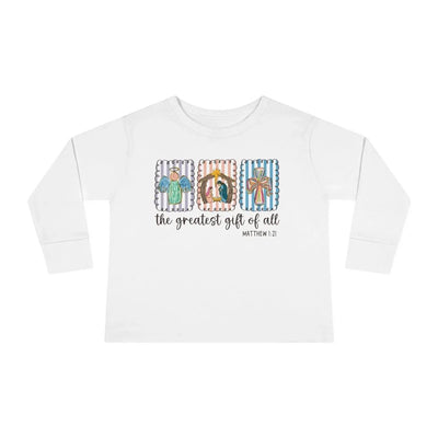 Christmas Faith Toddler Long Sleeve - The Greatest Gift of All | Kids clothes by atgodanddesigns