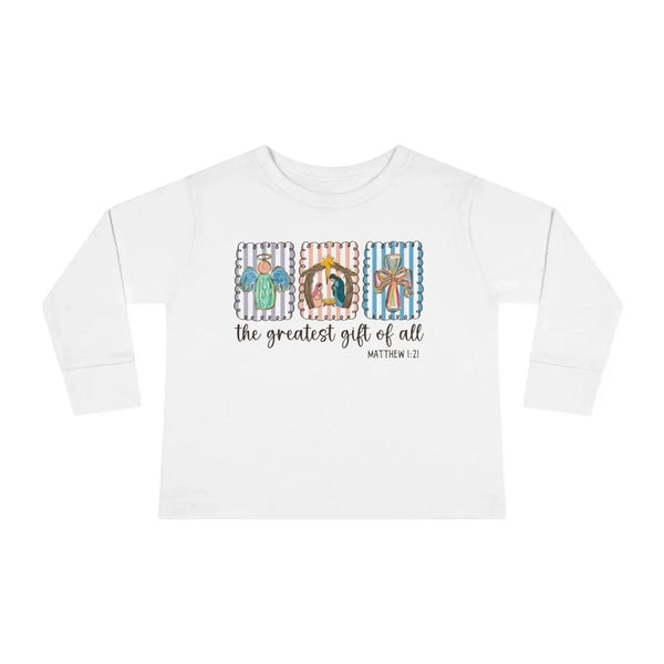 Christmas Faith Toddler Long Sleeve - The Greatest Gift of All | Kids clothes by atgodanddesigns
