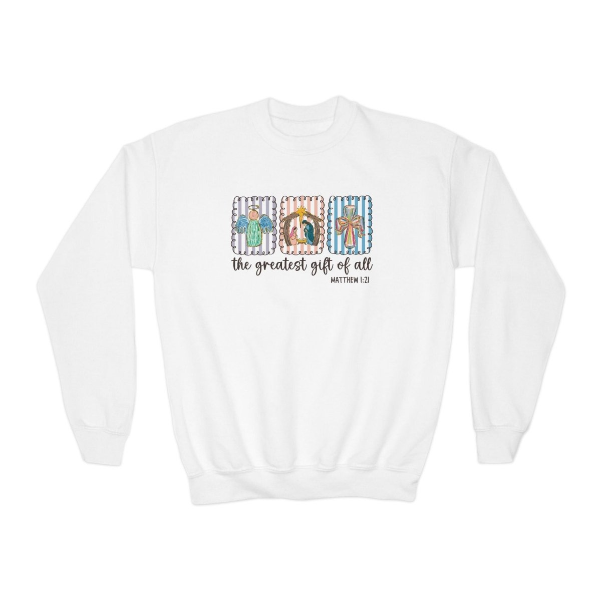Christmas Faith Unisex Youth Long Sleeve - The Greatest Gift Of All | Kids clothes by atgodanddesigns