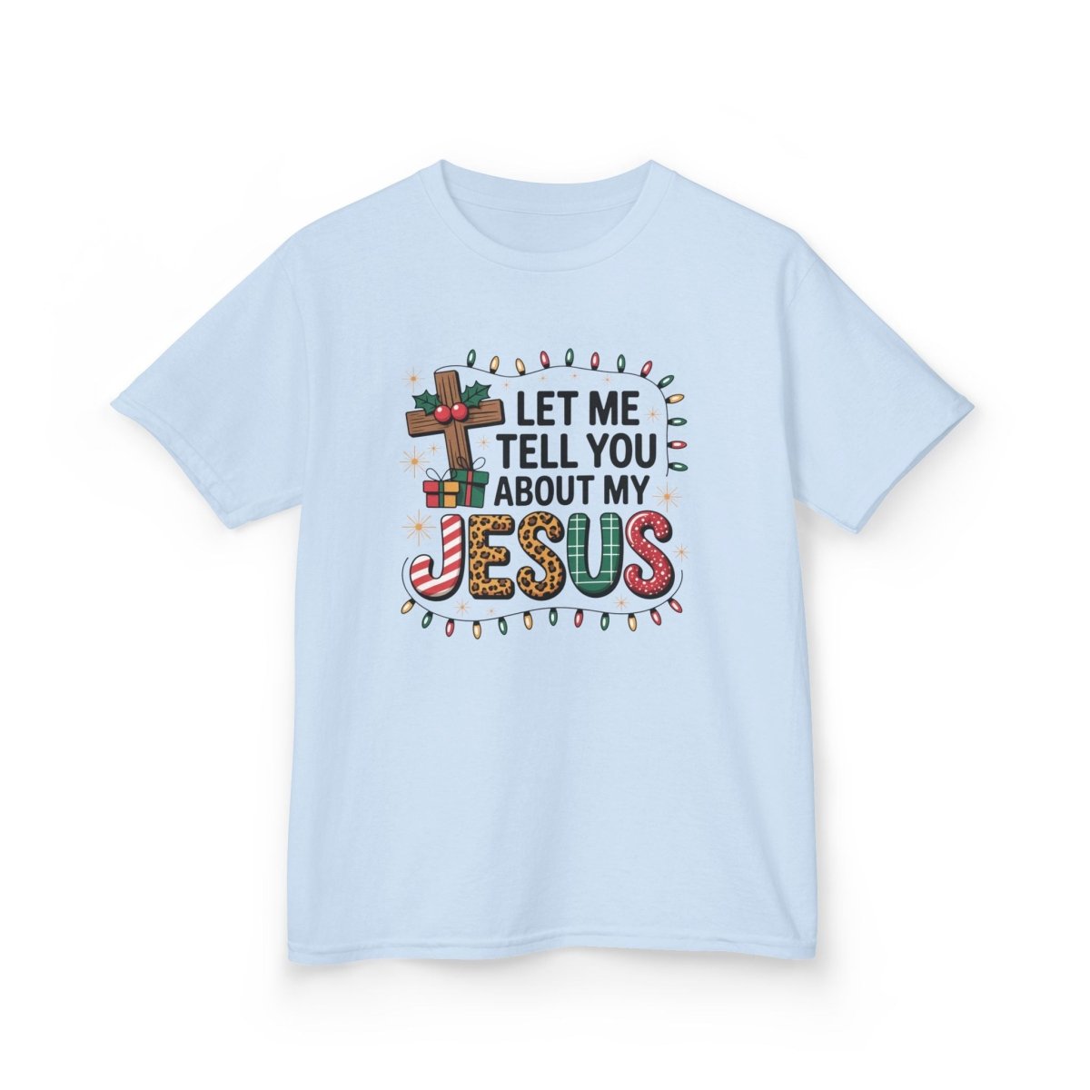 Christmas Faith Unisex Youth T-Shirt - Let Me Tell You About My Jesus | Kids clothes by atgodanddesigns