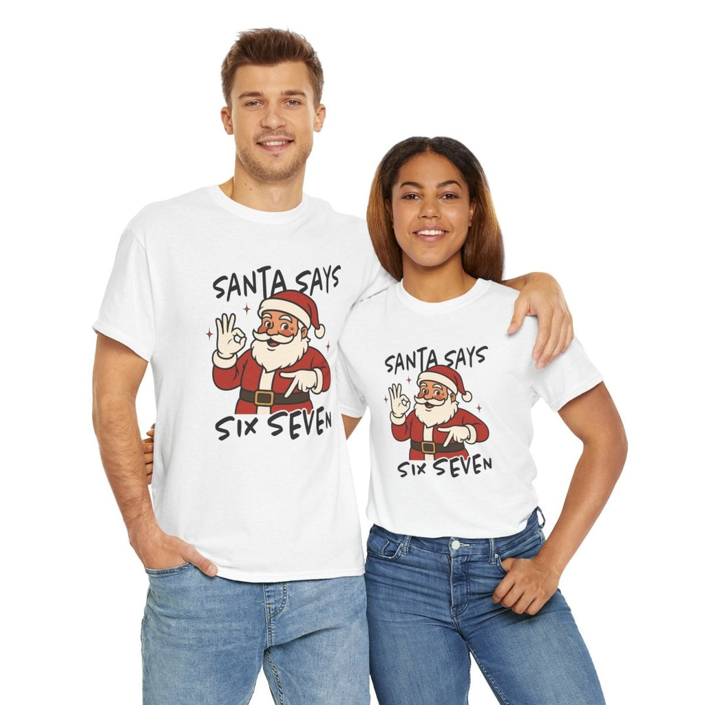Christmas Teen T-Shirt - Santa Says Six Seven | T-Shirt by atgodanddesigns