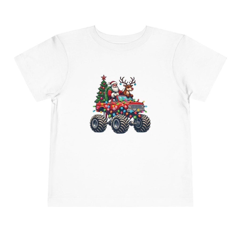 Christmas Toddler T-Shirt - Santa In Monster Truck | Kids clothes by atgodanddesigns