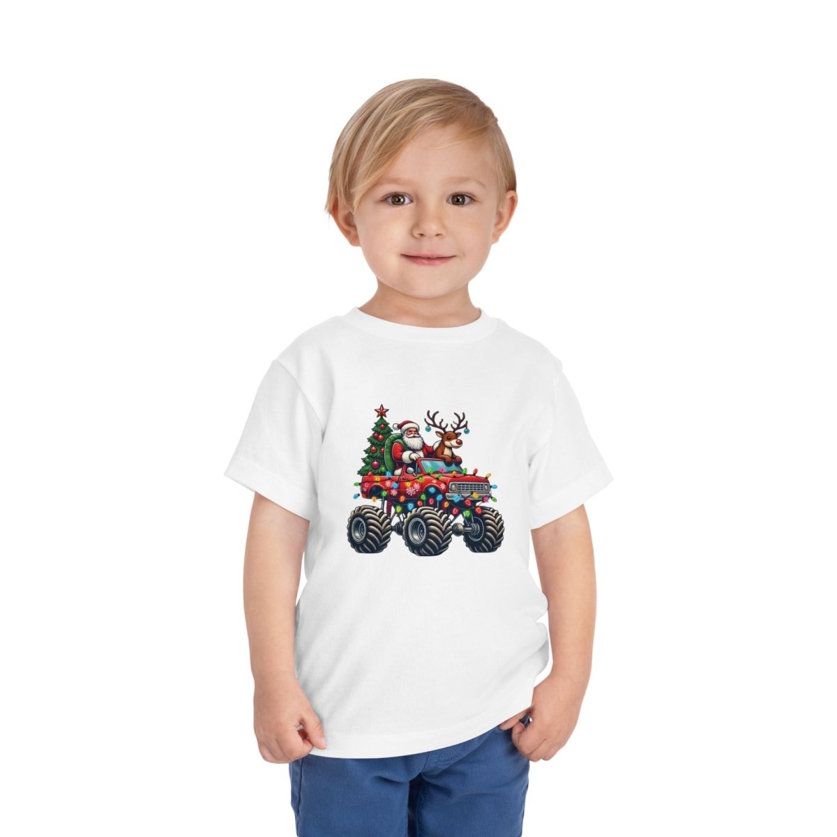 Christmas Toddler T-Shirt - Santa In Monster Truck | Kids clothes by atgodanddesigns