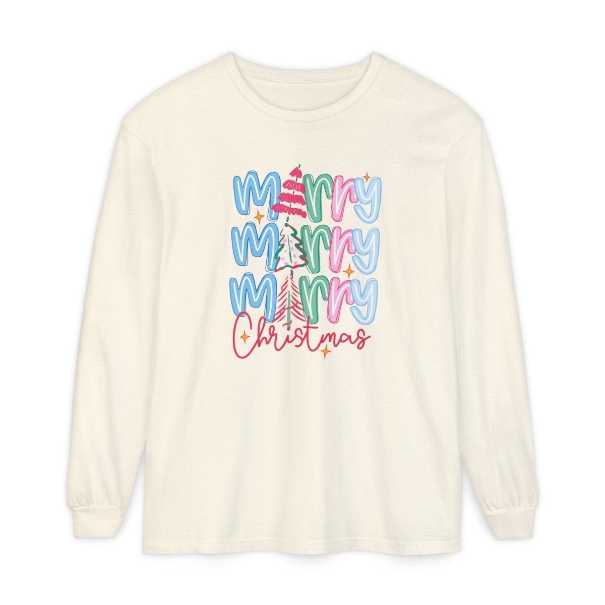 Christmas Unisex Adult & Teen Long Sleeve - Merry Merry Merry Christmas | Long - sleeve by atgodanddesigns