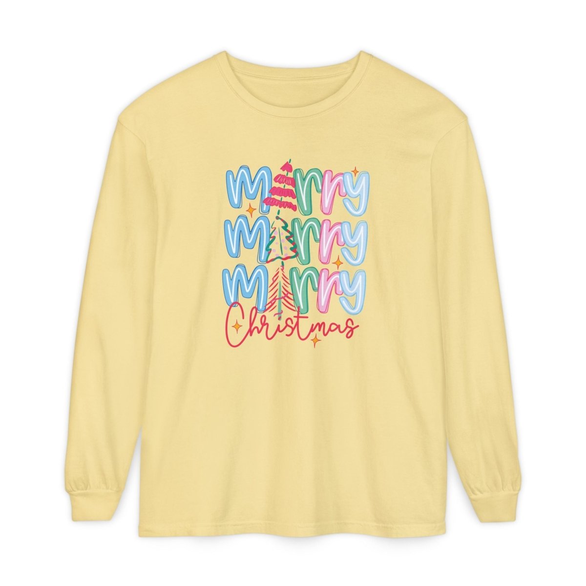 Christmas Unisex Adult & Teen Long Sleeve - Merry Merry Merry Christmas | Long - sleeve by atgodanddesigns