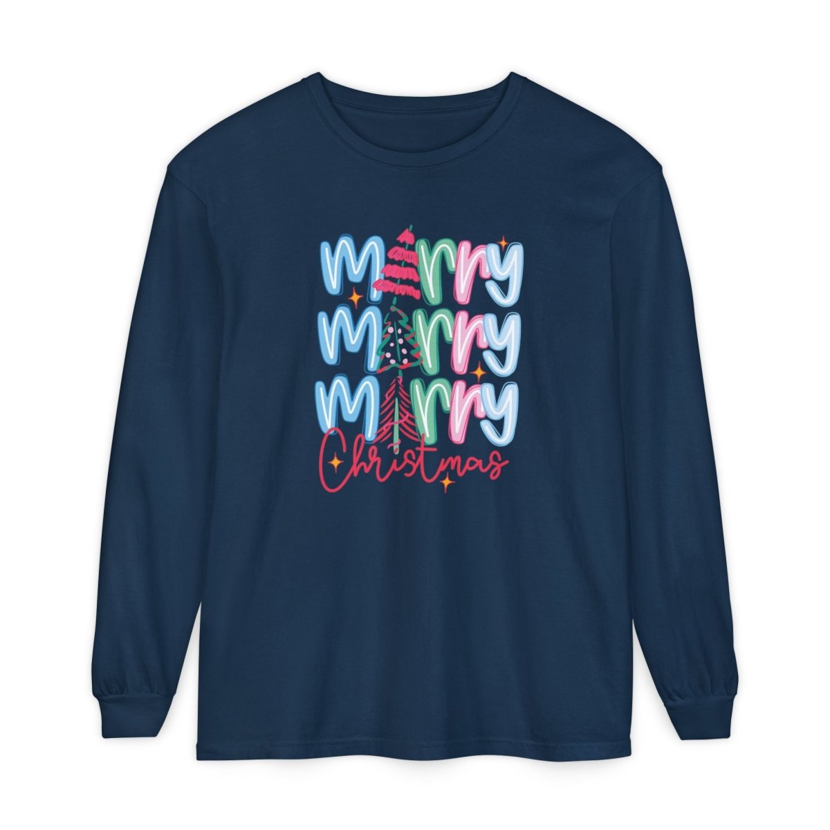 Christmas Unisex Adult & Teen Long Sleeve - Merry Merry Merry Christmas | Long - sleeve by atgodanddesigns