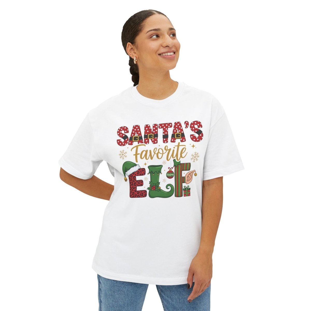 Christmas Unisex Adult & Teen T-Shirt - Santa's Favorite Elf | T-Shirt by atgodanddesigns