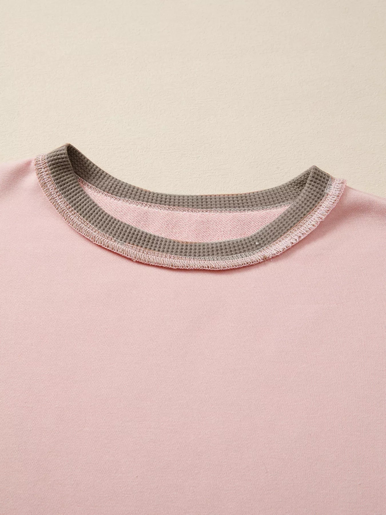 Color Block Mix Texture Waffle Patchwork Oversize Sweatshirt | by atgodanddesigns