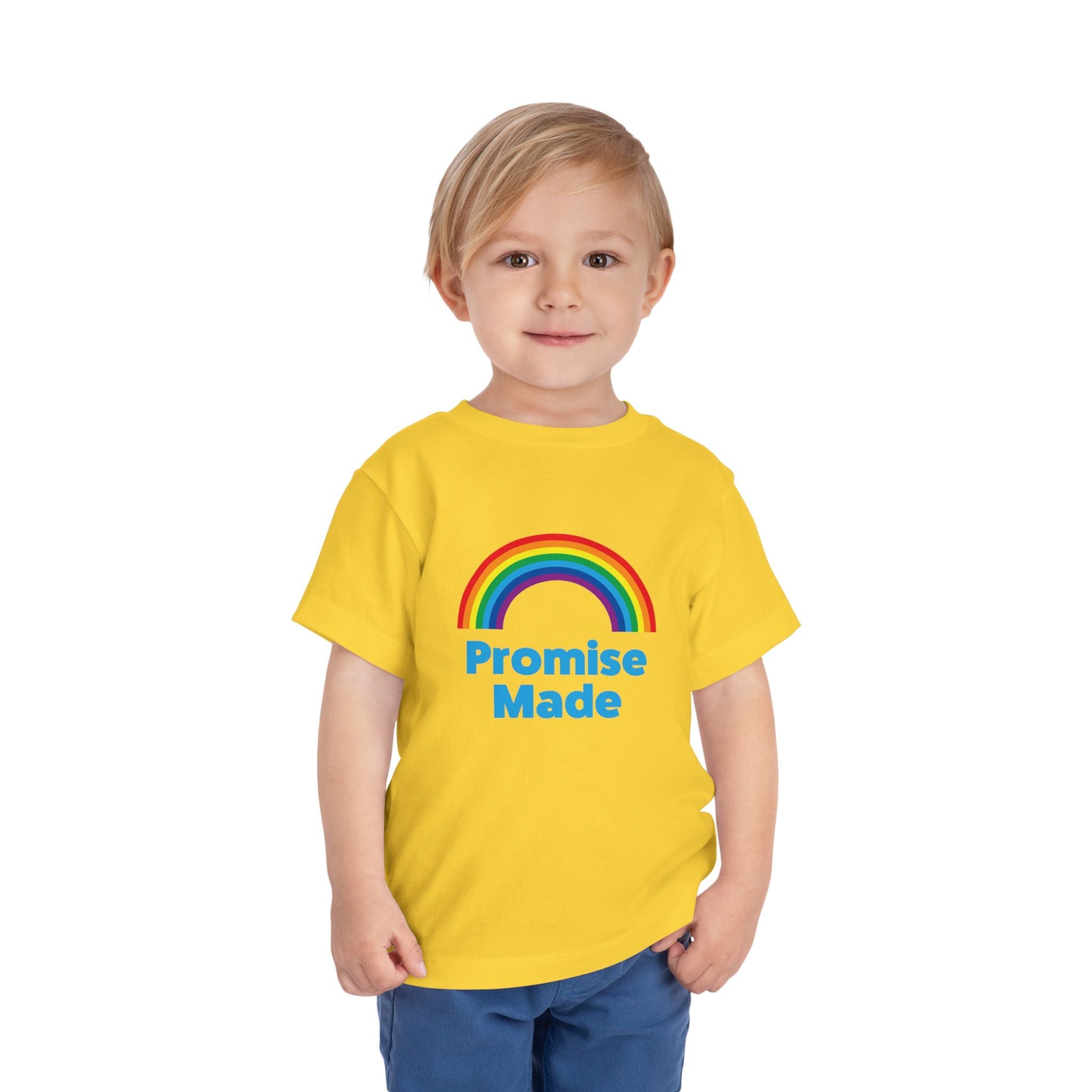 Colorful Promise Made Toddler Tee, Rainbow Shirt, Kids Gift, Summer Wear, Playdate Outfit, Birthday Gift | Kids clothes