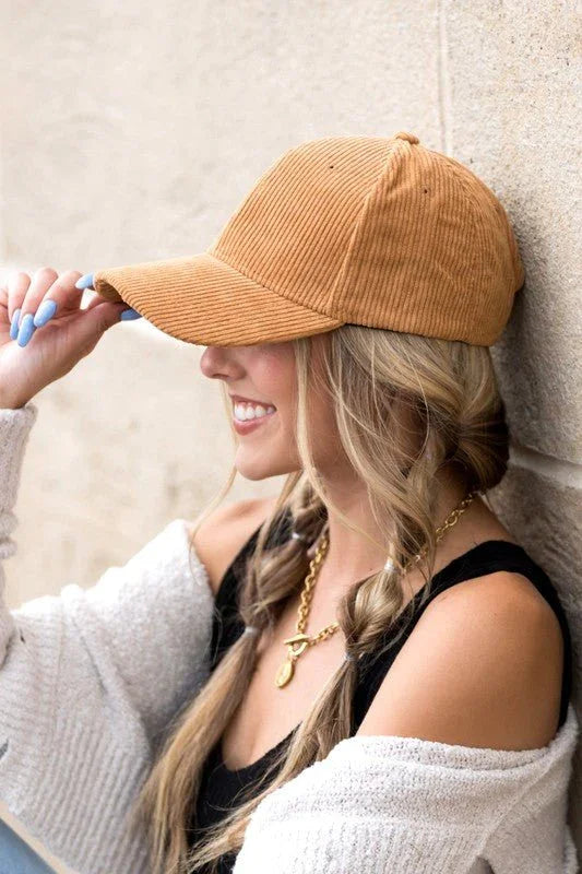Corduroy Boyfriend Ball Cap | Hat by atgodanddesigns
