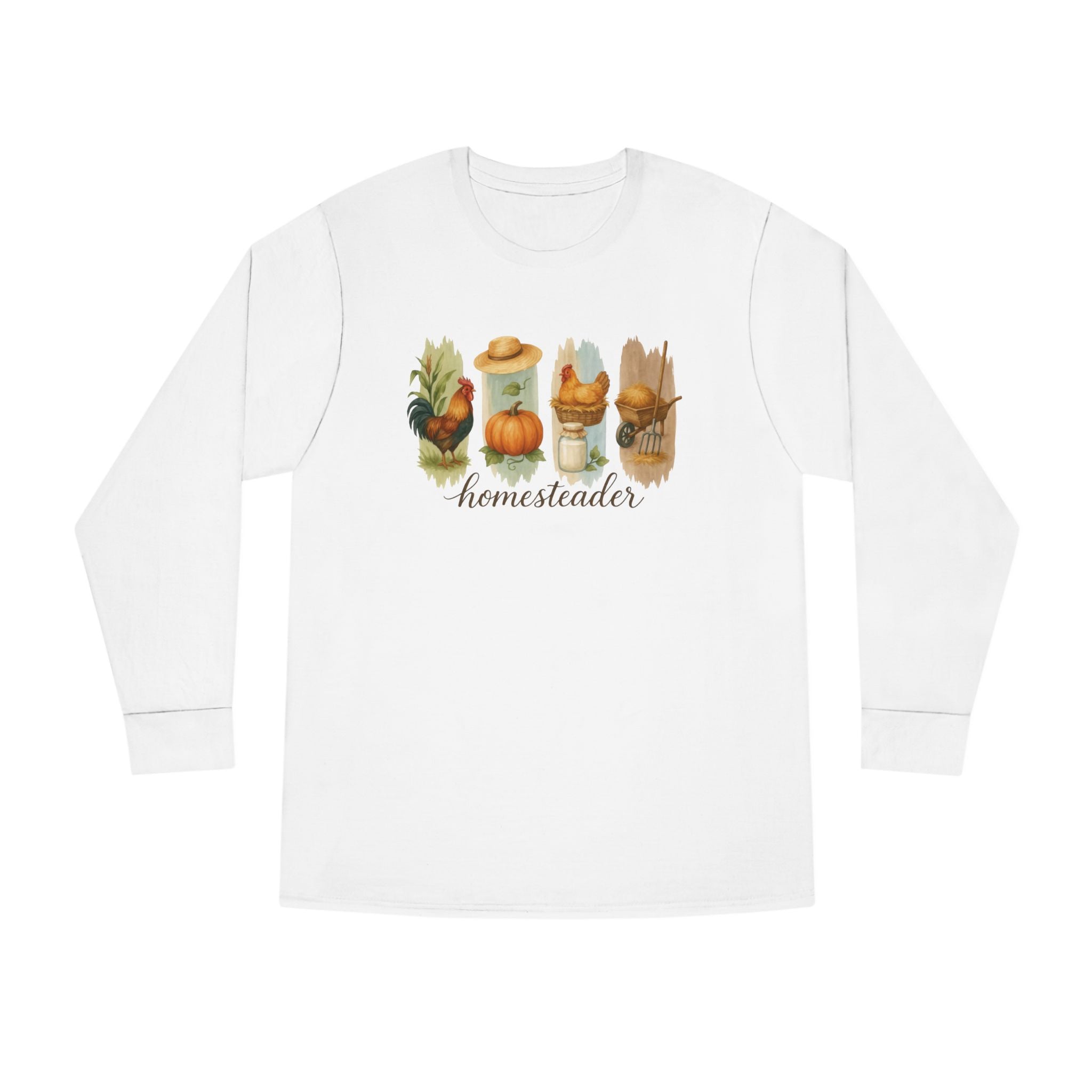Country Charm Women’s Watercolor Long Sleeve Tee | Long - sleeve by atgodanddesigns