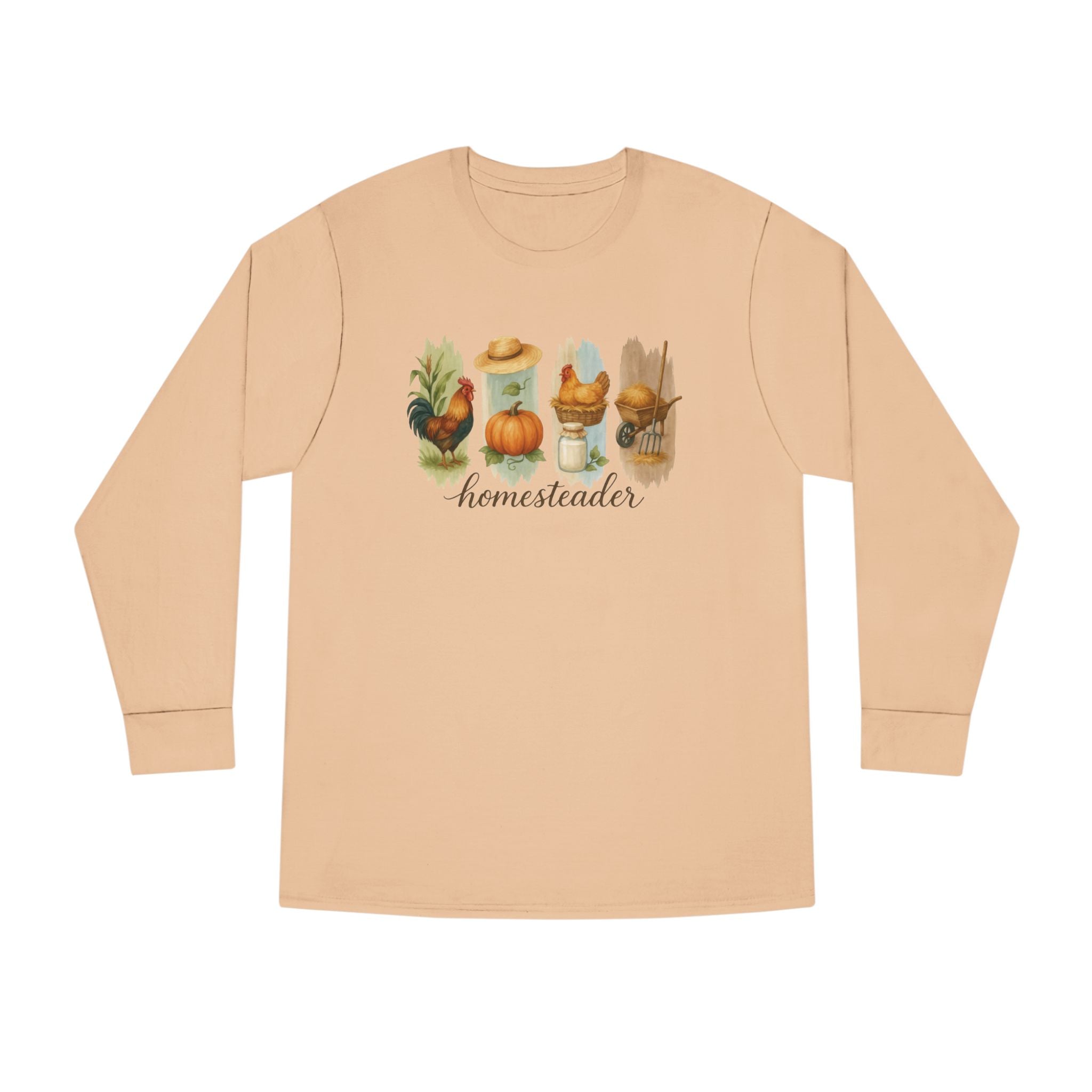 Country Charm Women’s Watercolor Long Sleeve Tee | Long - sleeve by atgodanddesigns