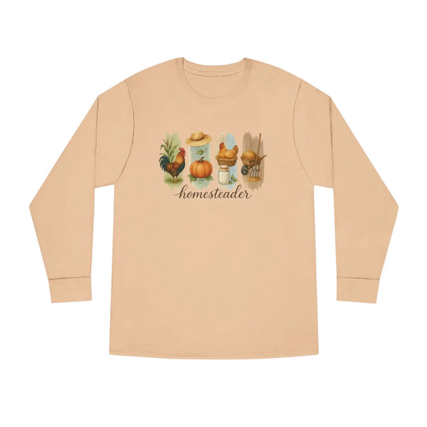 Country Charm Women’s Watercolor Long Sleeve Tee | Long - sleeve by atgodanddesigns