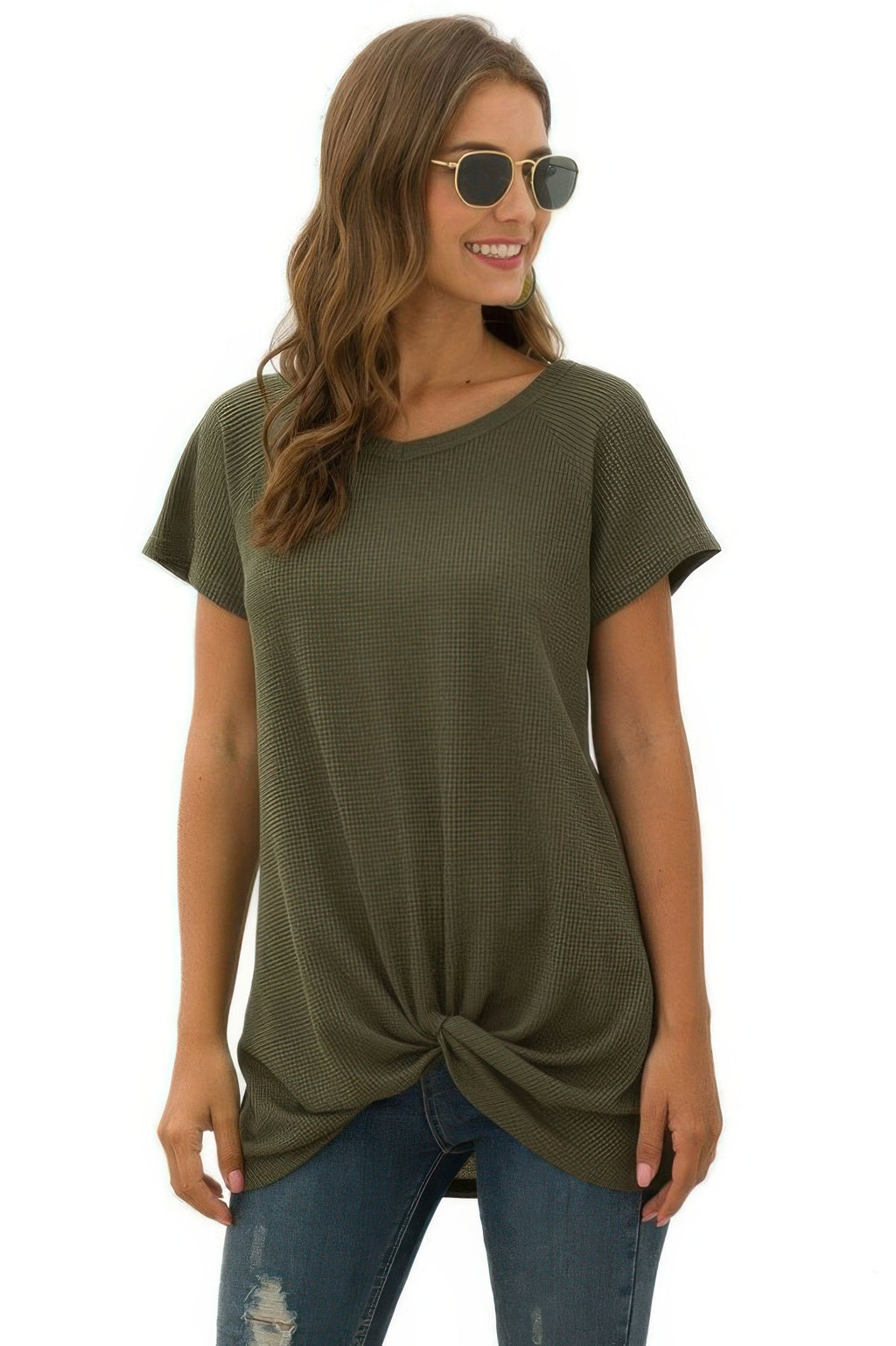 Crew Neck Solid Color Tunic Tops | by atgodanddesigns