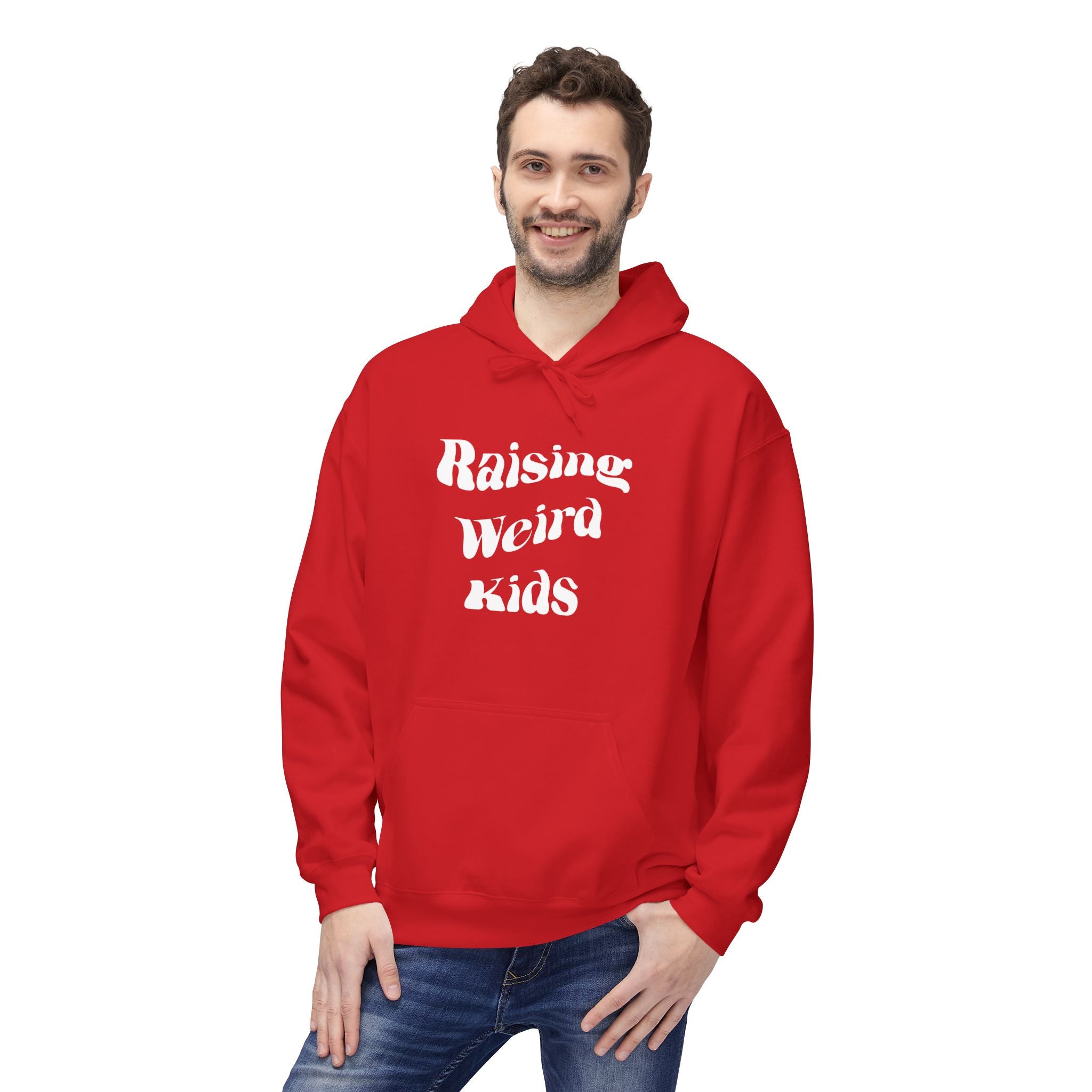 Dad Fleece Hoodie - Raising Weird Kids | Hoodie by atgodanddesigns