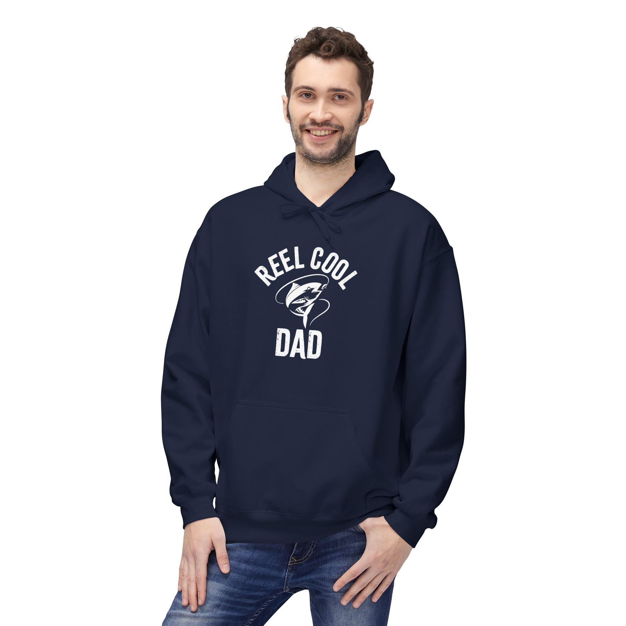 Dad Fleece Hoodie - Reel Cool Dad | Hoodie by atgodanddesigns