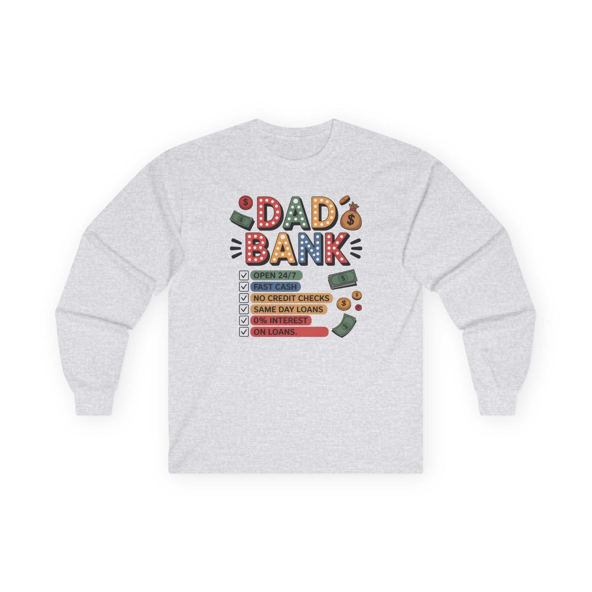 Dad Graphic Long Sleeve - "dad Bank" | Long - sleeve by atgodanddesigns