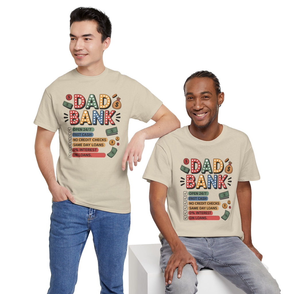 Dad Graphic T-Shirt - " Dad Bank" | T-Shirt by atgodanddesigns