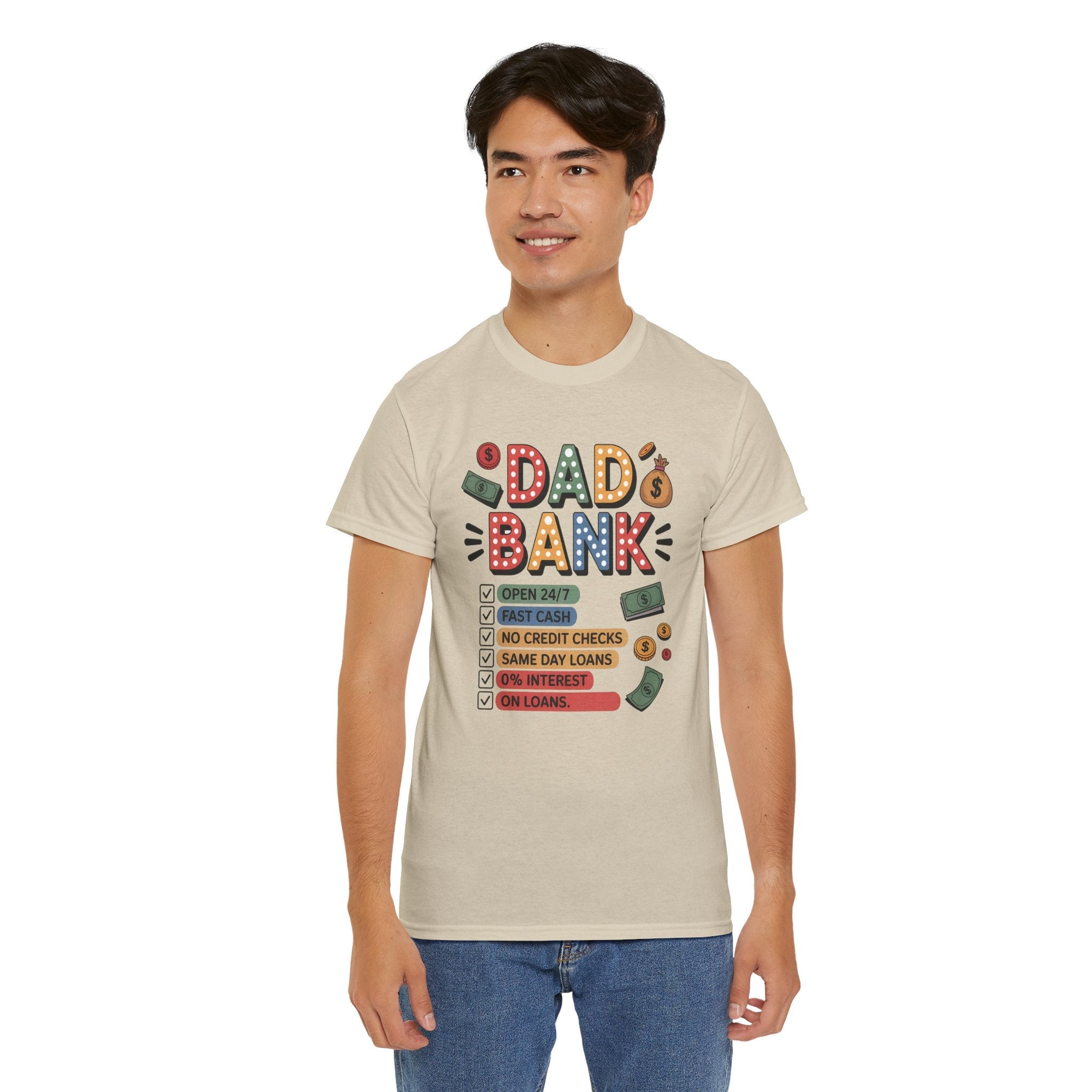 Dad Graphic T-Shirt - " Dad Bank" | T-Shirt by atgodanddesigns