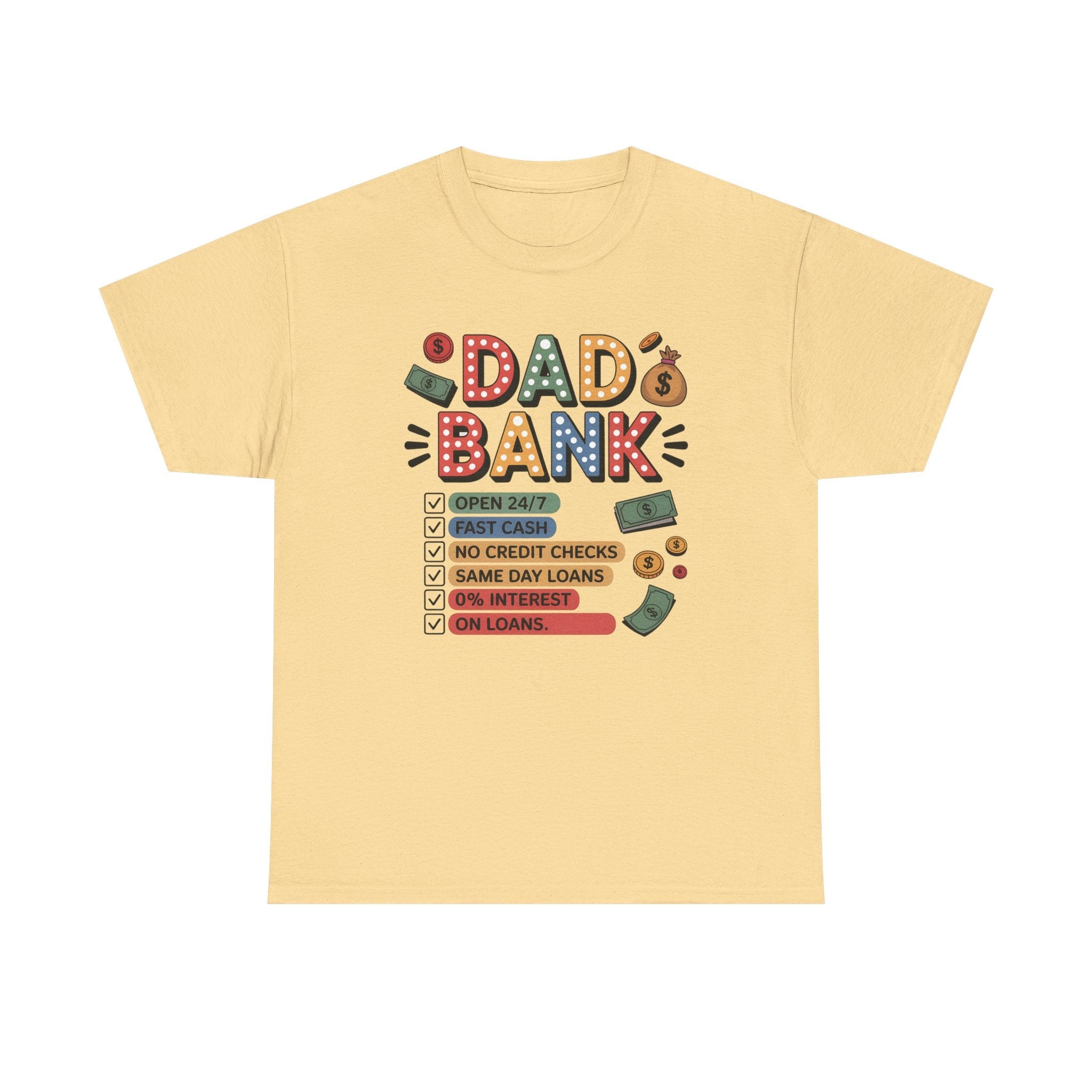 Dad Graphic T-Shirt - " Dad Bank" | T-Shirt by atgodanddesigns