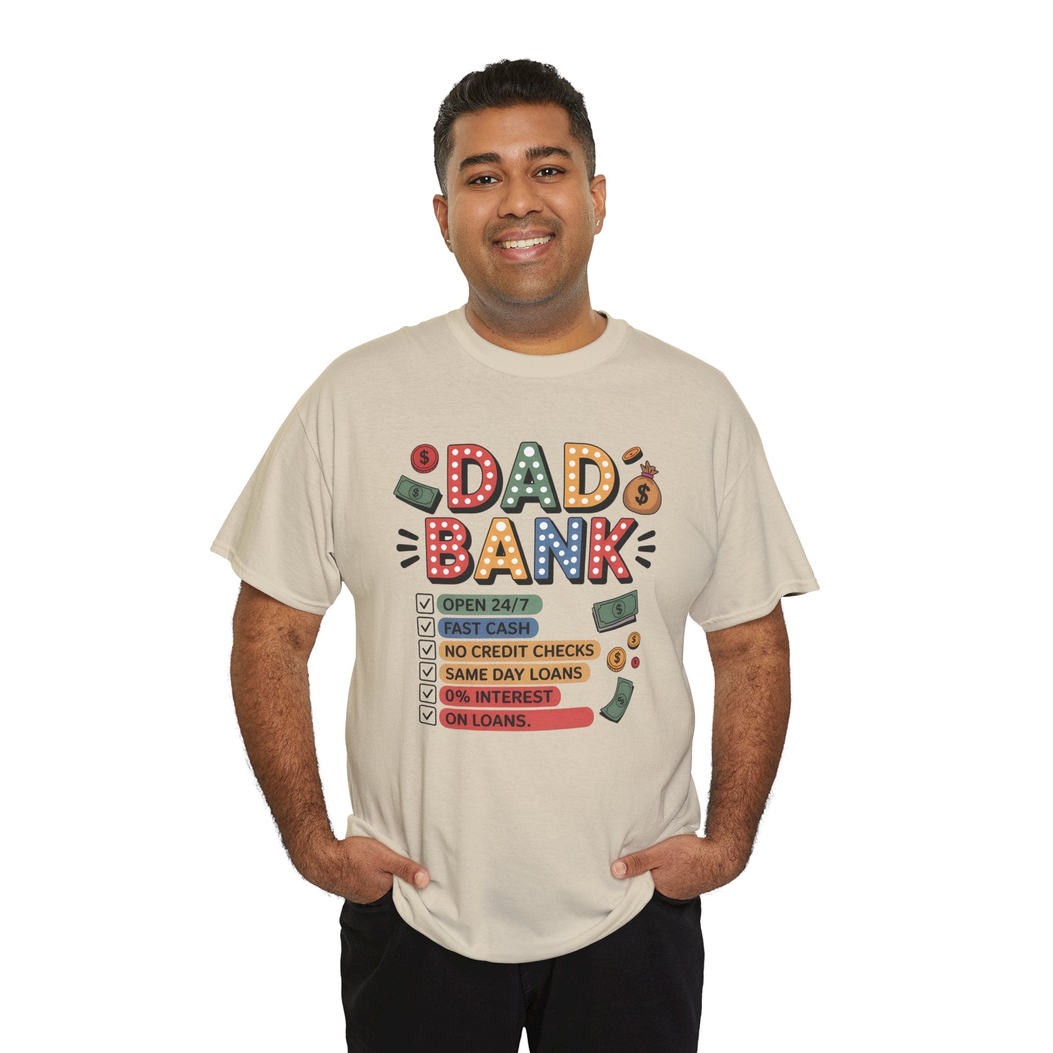 Dad Graphic T-Shirt - " Dad Bank" | T-Shirt by atgodanddesigns