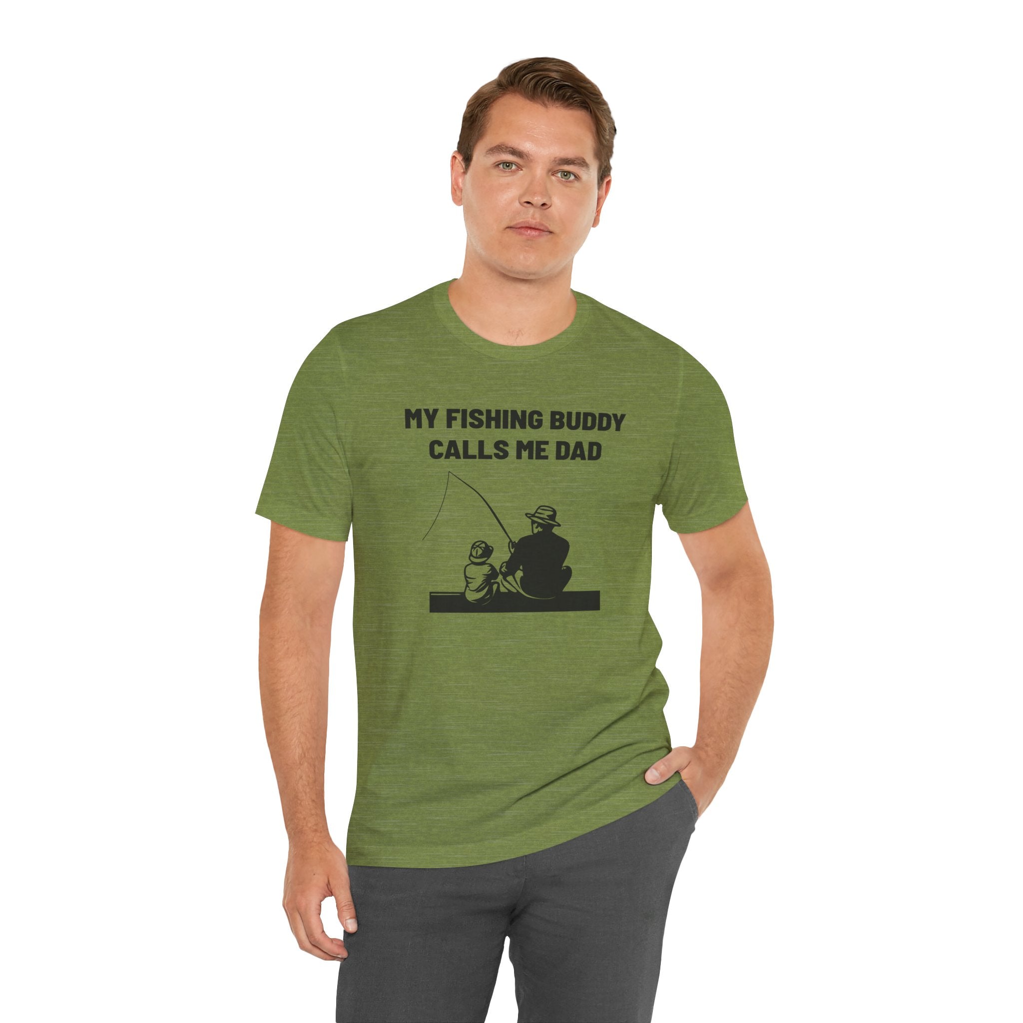 Dad Graphic T-Shirt - My Fishing Buddy Calls Me Dad | T-Shirt by atgodanddesigns