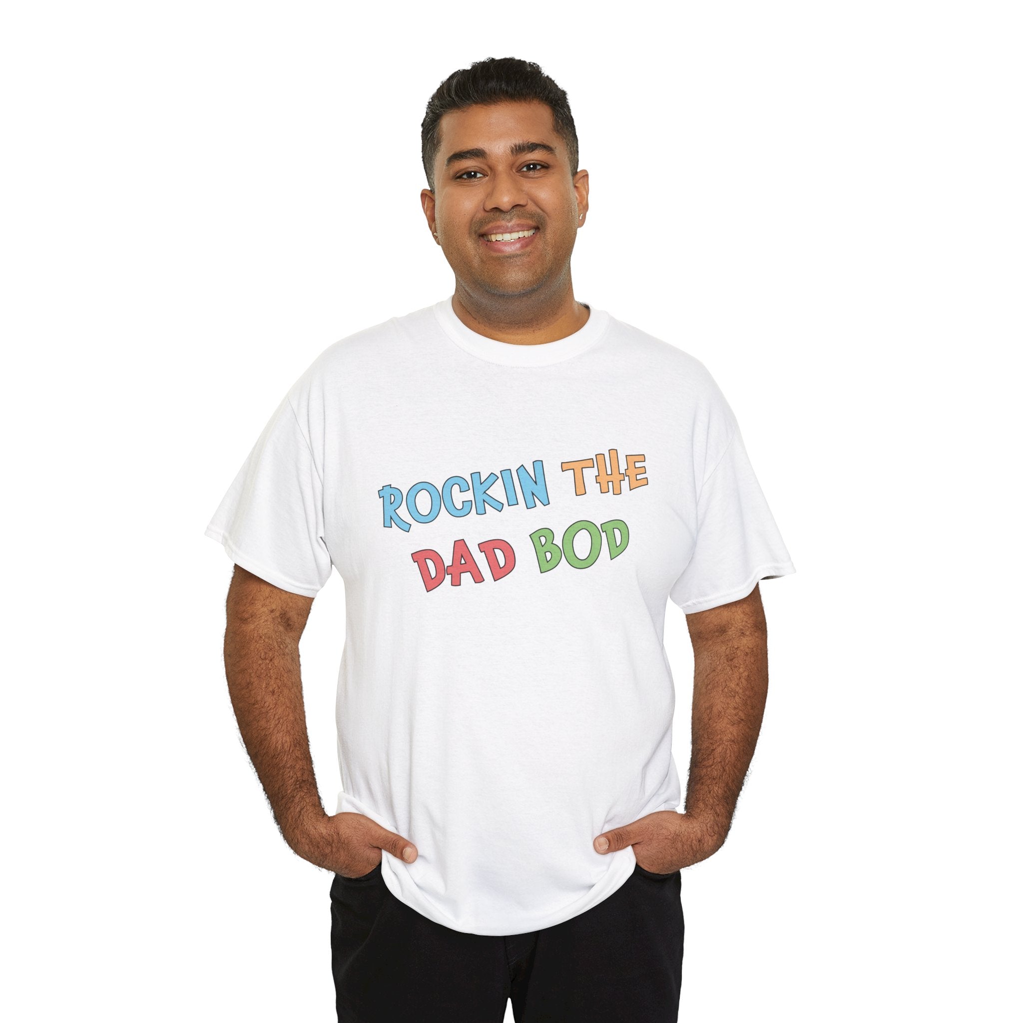 Dad Graphic T-Shirt - Rockin The Dad Bod | T-Shirt by atgodanddesigns