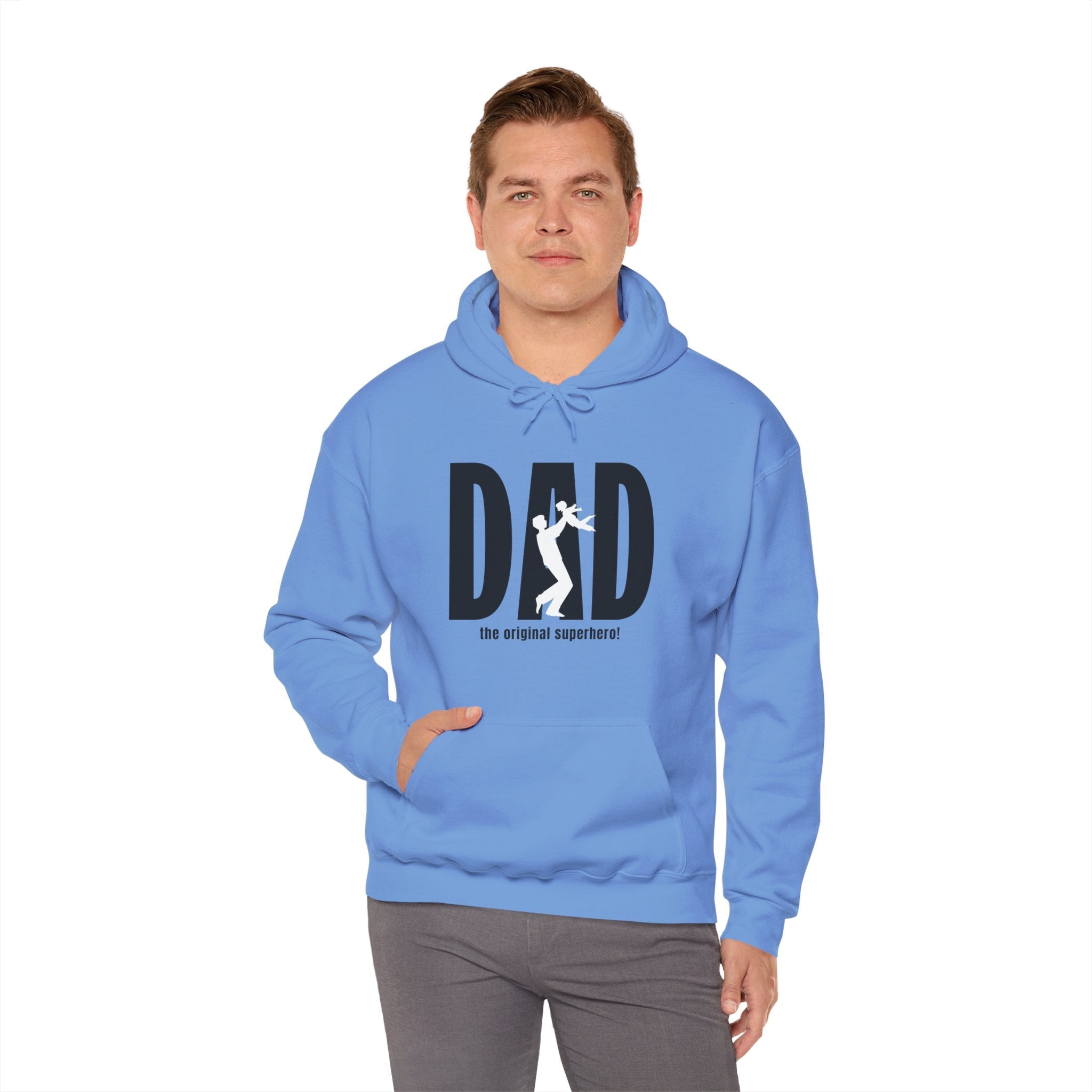 Dad Hooded Sweatshirt - Dad The Original Superhero | Hoodie by atgodanddesigns
