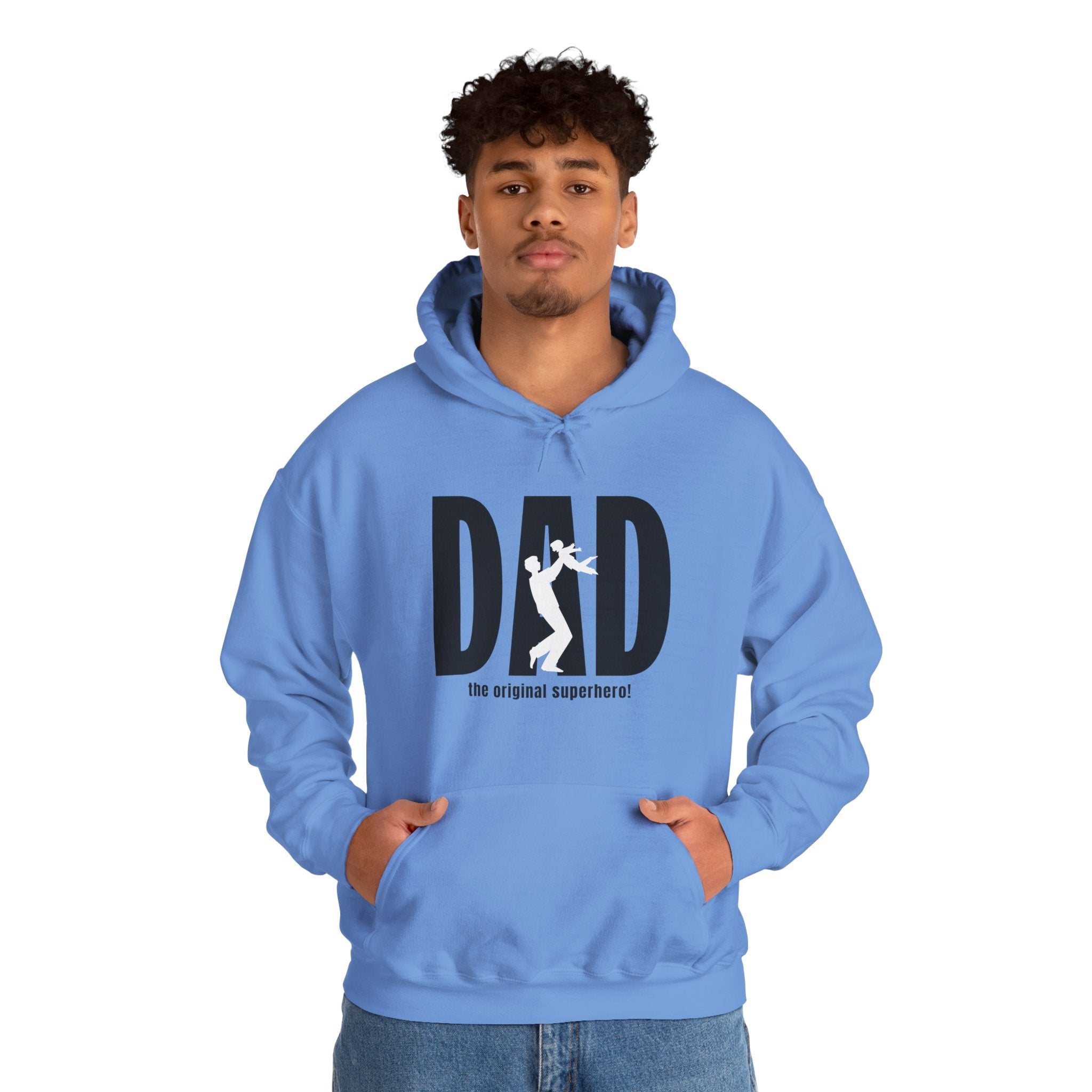 Dad Hooded Sweatshirt - Dad The Original Superhero | Hoodie by atgodanddesigns