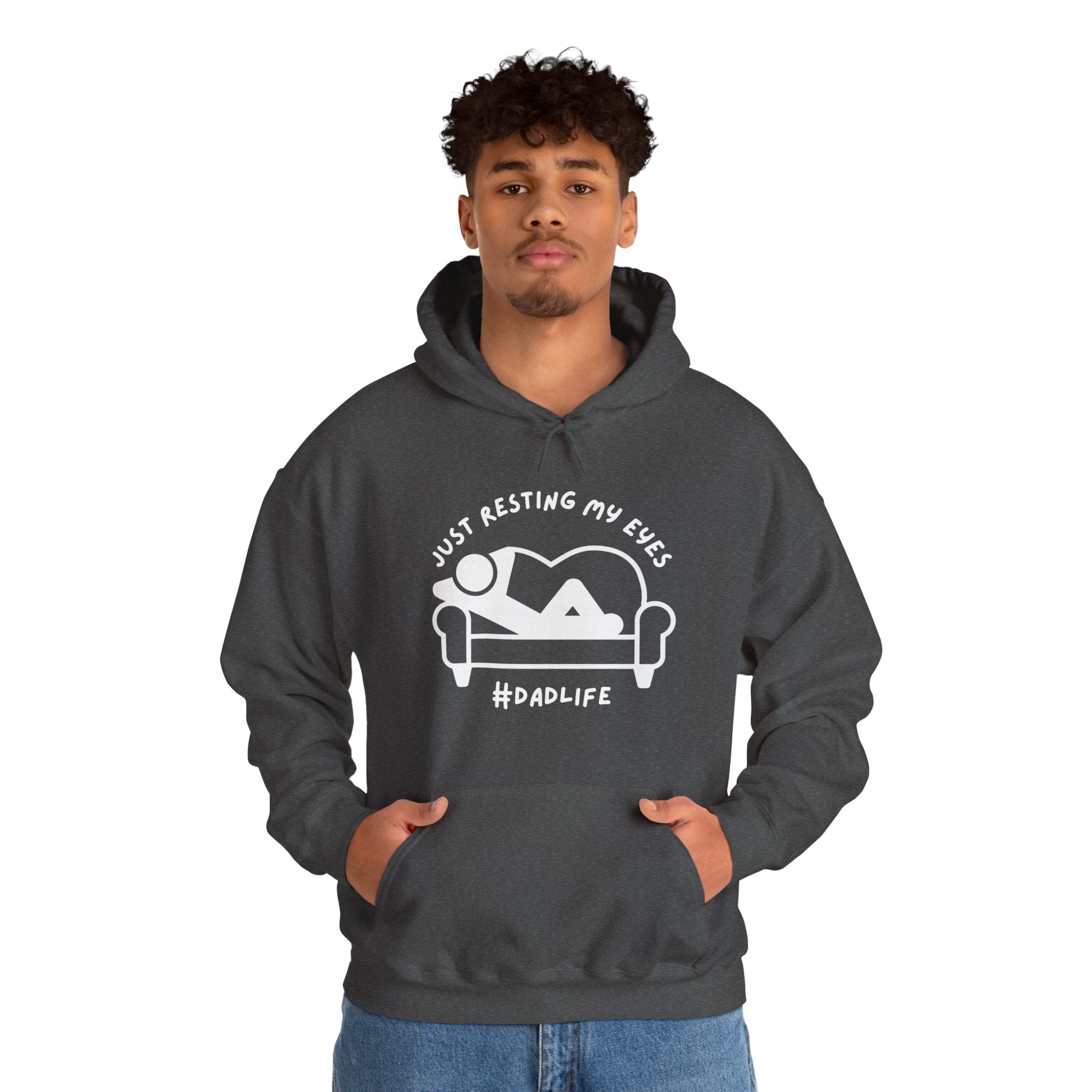 Dad Hooded Sweatshirt - Just Resting My Eyes Dad Life | Hoodie by atgodanddesigns