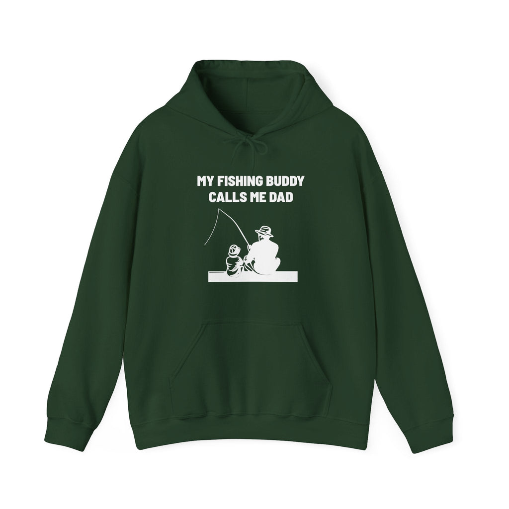 Dad Hooded Sweatshirt - My Fishing Buddy Calls Me Dad | Hoodie by atgodanddesigns