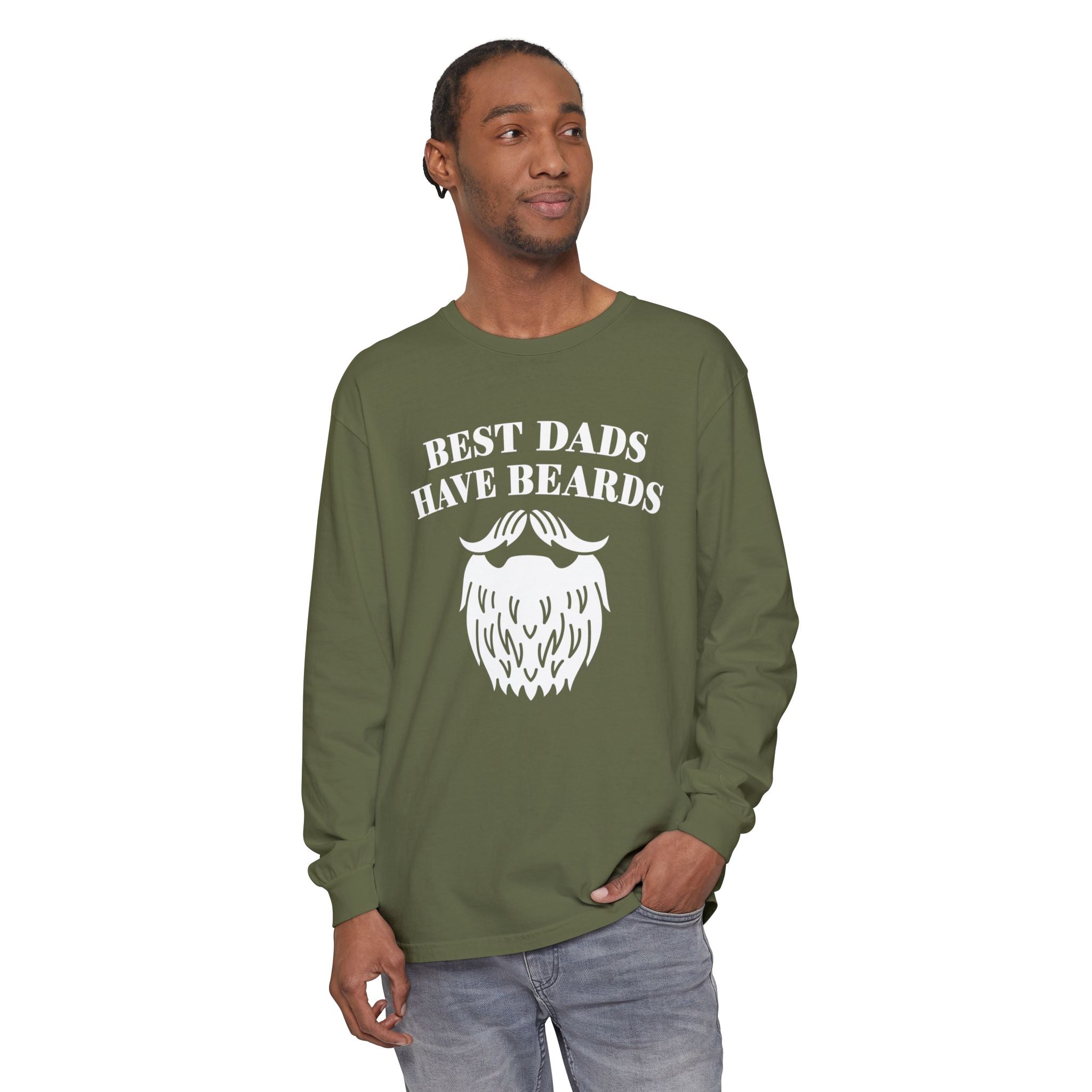 Dad Long Sleeve - Best Dads Have Beards | Long - sleeve by atgodanddesigns