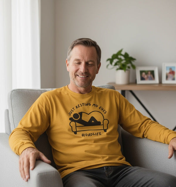 Dad Long Sleeve - Just Resting My Eyes Dad Life | Long - sleeve by atgodanddesigns